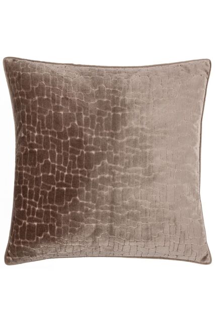 Paoletti Bloomsbury Soft Cut Velvet Piped Cushion in Taupe - Size: 50 cm x 50 cm - image 1