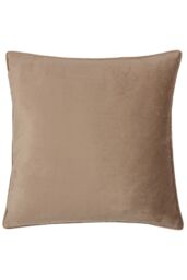 Paoletti Bloomsbury Soft Cut Velvet Piped Cushion in Taupe - Size: 50 cm x 50 cm - thumbnail 2