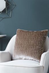 Paoletti Bloomsbury Soft Cut Velvet Piped Cushion in Taupe - Size: 50 cm x 50 cm - thumbnail 5