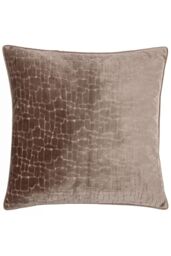 Paoletti Bloomsbury Soft Cut Velvet Piped Cushion in Taupe - Size: 50 cm x 50 cm