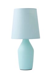 ValueLights Arlo Compact Ceramic Table Lamp with Fabric Shade in Blue - thumbnail 6