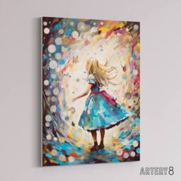 "Artery8 Alice Down Rabbit Hole & Wonderland Clocks Canvas Wall Art Print - Size: W24"" x H32""" - thumbnail 2