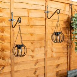 ValueLights Black Metal Ball Solar Powered Outdoor 2 Pack Garden Lantern Lights - thumbnail 3