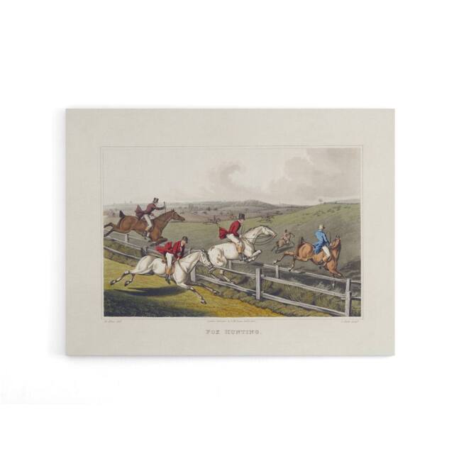 "Artery8 Clark Fox Hunting Horse Hounds Canvas Wall Art Print - Size: W24"" x H32""" - image 1