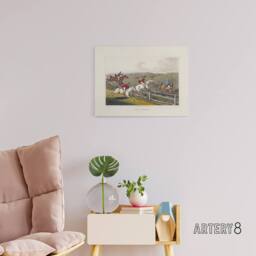 "Artery8 Clark Fox Hunting Horse Hounds Canvas Wall Art Print - Size: W24"" x H32""" - thumbnail 3