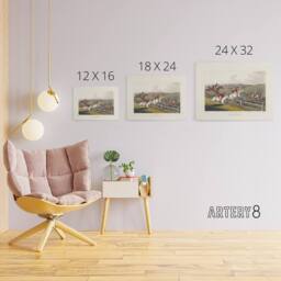"Artery8 Clark Fox Hunting Horse Hounds Canvas Wall Art Print - Size: W24"" x H32""" - thumbnail 4