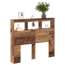 Berkfield Home Headboard Old Wood Solid Reclaimed Wood 120 x 17 x 102 cm in Brown - thumbnail 3