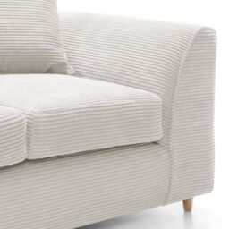 Abakus Direct Large Jumbo Cord Corner Sofa Left Hand in White - thumbnail 6