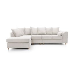 Abakus Direct Large Jumbo Cord Corner Sofa Left Hand in White - thumbnail 2