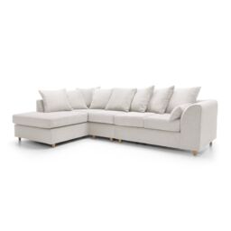 Abakus Direct Large Jumbo Cord Corner Sofa Left Hand in White - thumbnail 3