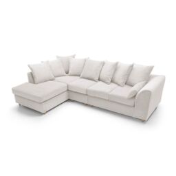 Abakus Direct Large Jumbo Cord Corner Sofa Left Hand in White - thumbnail 4