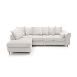 Abakus Direct Large Jumbo Cord Corner Sofa Left Hand in White - thumbnail 5