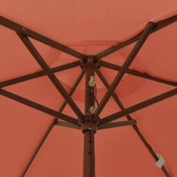 Berkfield Home Garden Parasol with Wooden Pole Terracotta 196x231 cm in Burnt Orange - thumbnail 6