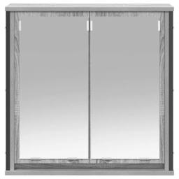 Berkfield Home Bathroom Wall Cabinet with Mirror Grey Sonoma 60x21x60 cm - Size: 60 x 21 x 60 cm - thumbnail 5