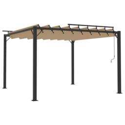 Berkfield Home Gazebo with Louvered Roof 3x3 m Taupe Fabric & Aluminium in Beige - thumbnail 1