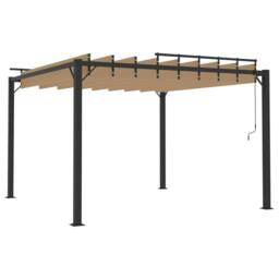 Berkfield Home Gazebo with Louvered Roof 3x3 m Taupe Fabric & Aluminium in Beige - thumbnail 5