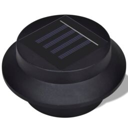 Berkfield Home Outdoor Solar Lamp Set 6 pcs Fence Light Gutter Light Black - thumbnail 4