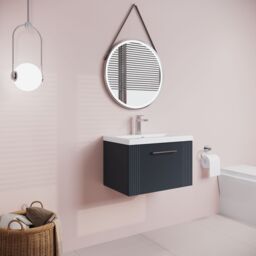 Balterley Wall Hung 1 Drawer Vanity Unit - Mid-Edge Basin 600mm, Satin Dark Grey - thumbnail 4