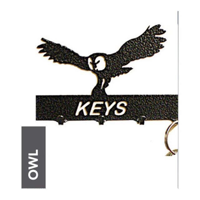 Poppyforge Owl Key Holder - Rack - Solid Steel - W15 x H9 cm - Black - image 1