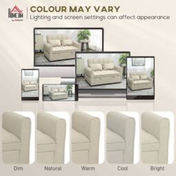 Wyld Haus Noel Cream 3 in 1 Two Seater Sofa Bed Adjustable Back & Cushions - thumbnail 7