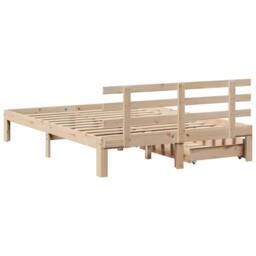Berkfield Home Decorative Bed Frame with Drawers without Mattress 140x190 cm in Light Oak - thumbnail 6