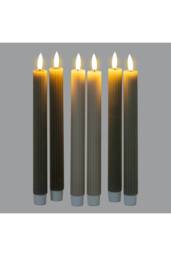 KDMD Luxe Collection Sage Ribbed LED Taper Candles in Green - thumbnail 4
