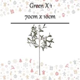 VFM e-Store Christmas Stem Leaves Decoration 70cm x 10cm Green X 1 - Size: 70 cm x 10 cm - thumbnail 2