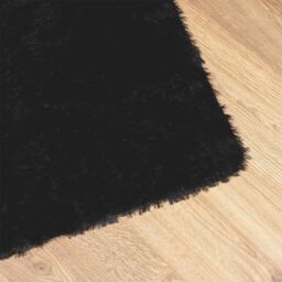 Berkfield Home Shaggy Rug High Pile NAVARRA Black 200x200 cm Polyester - Size: Medium - thumbnail 4