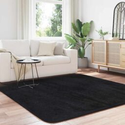 Berkfield Home Shaggy Rug High Pile NAVARRA Black 200x200 cm Polyester - Size: Medium - thumbnail 3