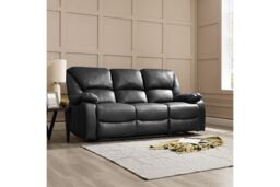Home Detail Enoch 3 Seater Manual Recliner Sofa in Black