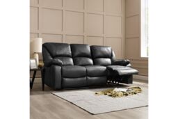 Home Detail Enoch 3 Seater Manual Recliner Sofa in Black - thumbnail 2