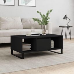 Coffee Table Black 90x50x36.5 cm Engineered Wood