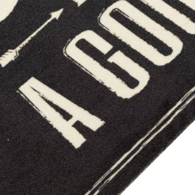 Berkfield Home Kitchen Rug Washable Coffee Text 60x180 cm Velvet in Black - image 1