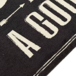 Berkfield Home Kitchen Rug Washable Coffee Text 60x180 cm Velvet in Black - thumbnail 1