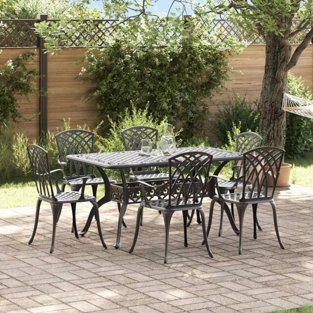 Berkfield Home Set of 4 Black Cast Aluminium Large Decorative Inlays