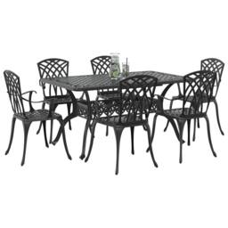 Berkfield Home Set of 4 Black Cast Aluminium Large Decorative Inlays - thumbnail 3