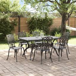 Berkfield Home Set of 4 Black Cast Aluminium Large Decorative Inlays - thumbnail 4
