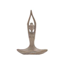 Yoga Abstract Brown Seated Mountain Pose Yoga Figurine