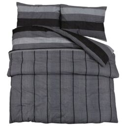 Berkfield Home Duvet Cover Set Dark Grey 225x220 cm Cotton - thumbnail 2
