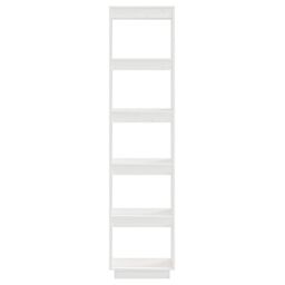 Berkfield Home Book Cabinet/Room Divider White 40x35x167 cm Solid Wood Pine - Size: 40 x 35 x 167 cm - thumbnail 5