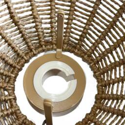 Voltico Handwoven Natural Rope Lampshade - 28cm Dome Design in Brown - thumbnail 8