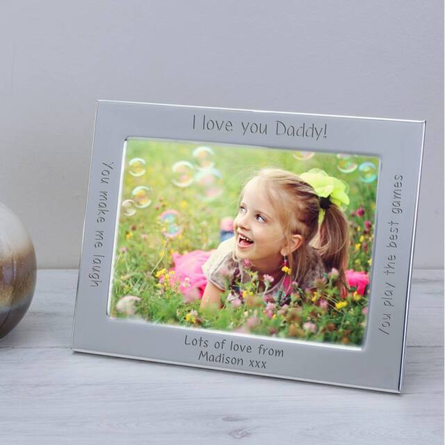 Uniqueful Men's Personalised I or We Love You Daddy Silver Plated Frame 7 x 5 - image 1