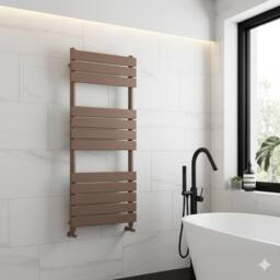 Bathroom Kingdom Queenstown Brushed Bronze Designer Heated Towel Rail 1200x450mm in Brown - thumbnail 1
