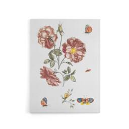 "Artery8 Rose Flowers Butterflies & a Snail Teyler Canvas Wall Art in White - Size: W18"" x H24""" - thumbnail 1