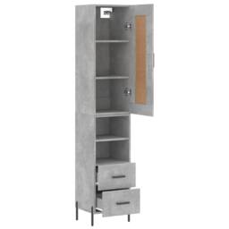 Berkfield Home Highboard Concrete Grey 34.5x34x180 cm Engineered Wood - thumbnail 4