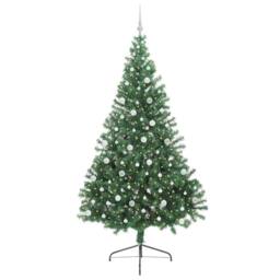 Berkfield Home Artificial Pre-lit Christmas Tree Green 240 cm PVC - thumbnail 3