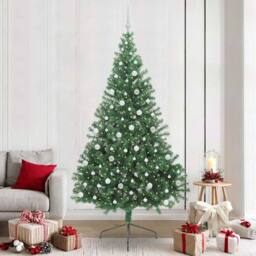 Berkfield Home Artificial Pre-lit Christmas Tree Green 240 cm PVC - thumbnail 1
