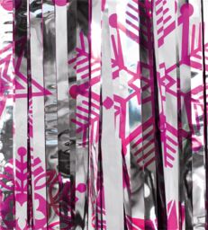 Netagon Shimmer Tinsel Curtain Christmas Snow Design 2M x 1M Pink - thumbnail 8
