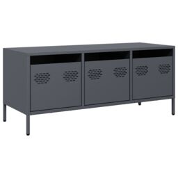 Berkfield Home TV Cabinet Anthracite 101.5x39x43.5 cm Cold-rolled Steel in Black - thumbnail 2