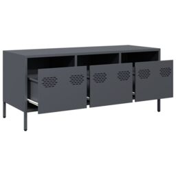 Berkfield Home TV Cabinet Anthracite 101.5x39x43.5 cm Cold-rolled Steel in Black - thumbnail 5